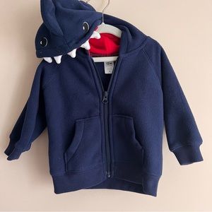 Carters shark zip-up hoodie | 12M